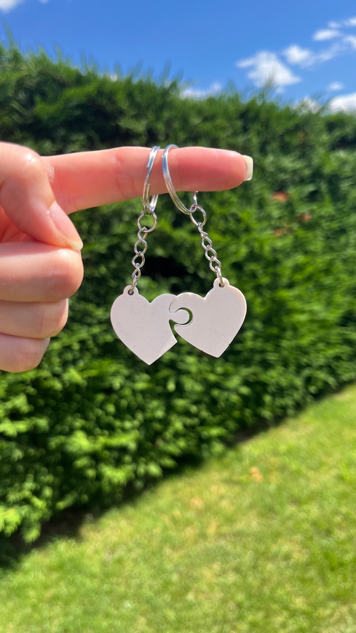 Porte-clés double cœur
