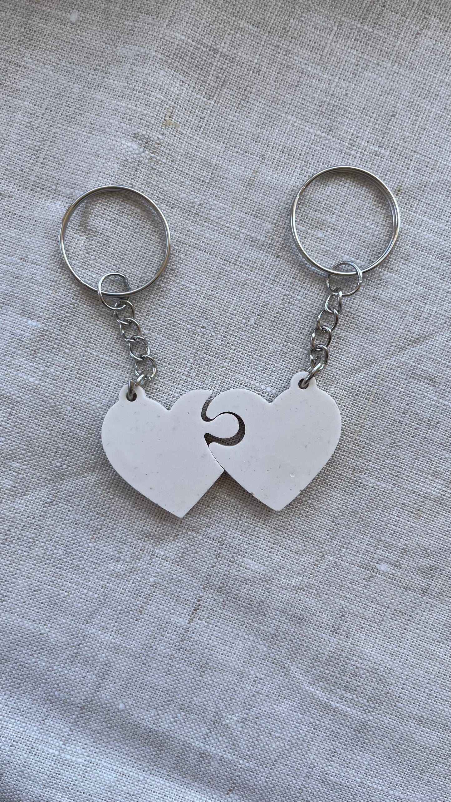 Porte-clés double cœur