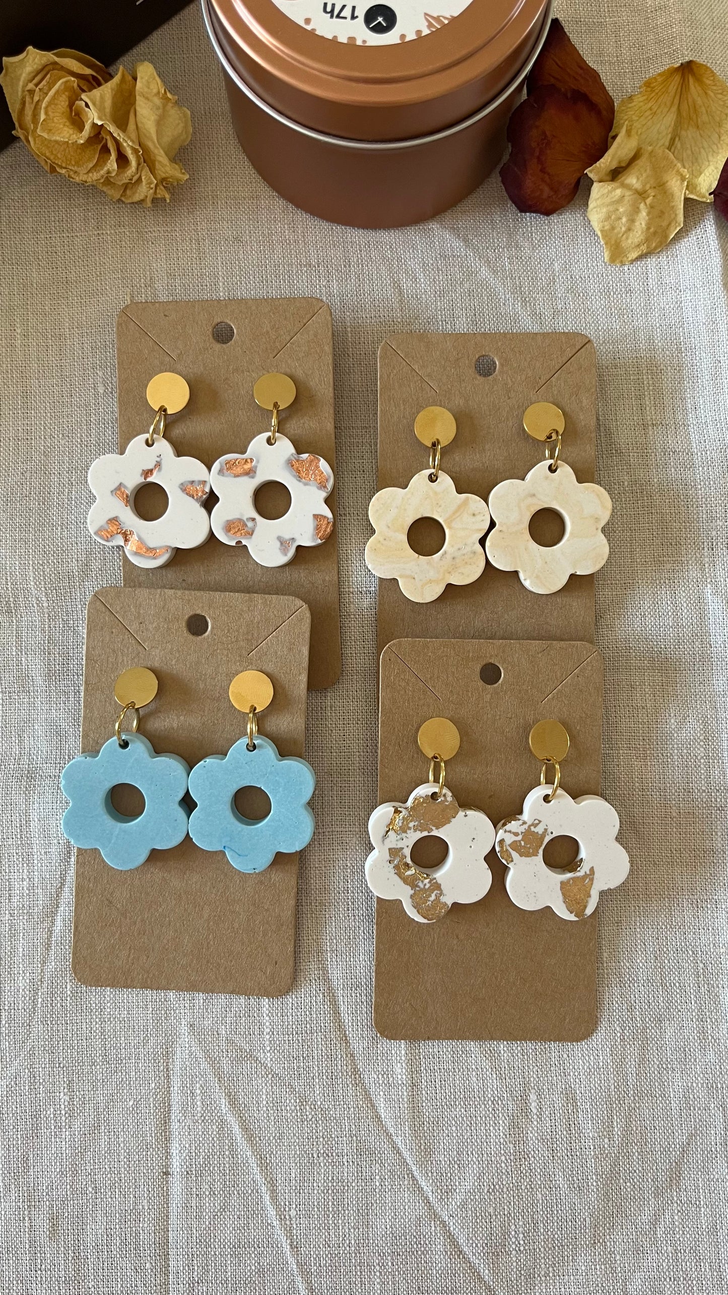 Boucles d'oreilles - Les marguerites
