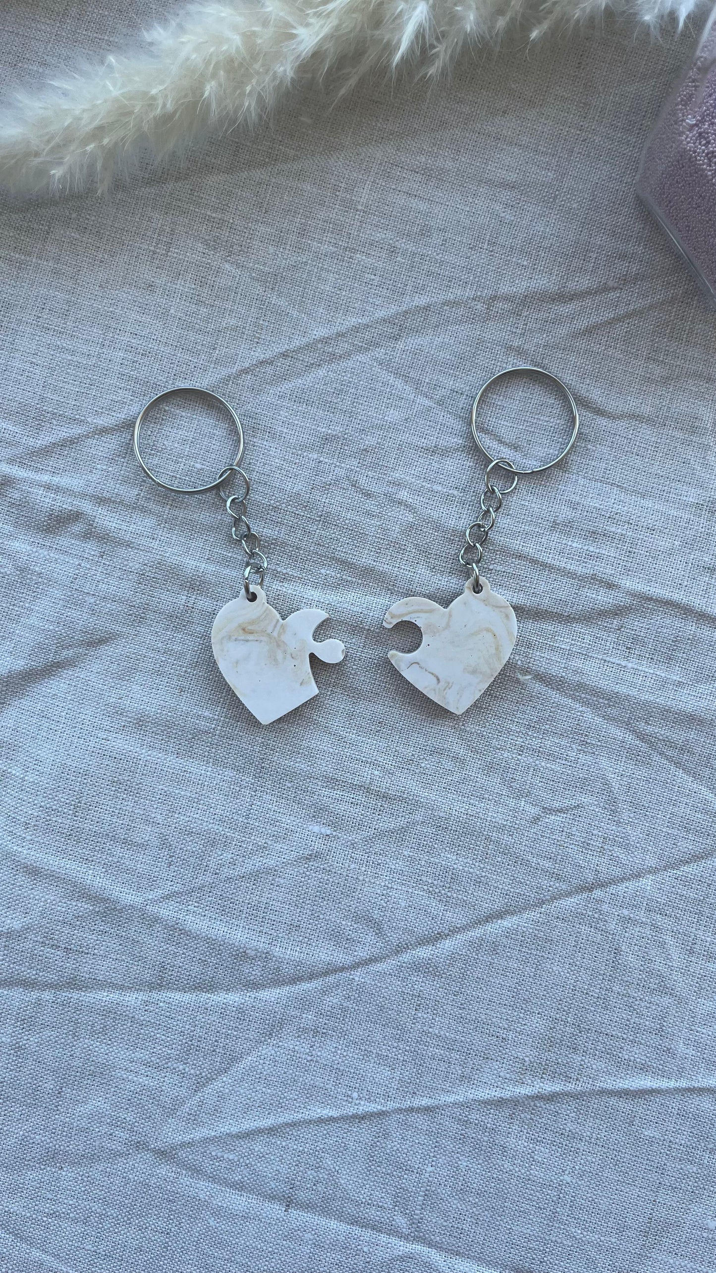 Porte-clés double cœur