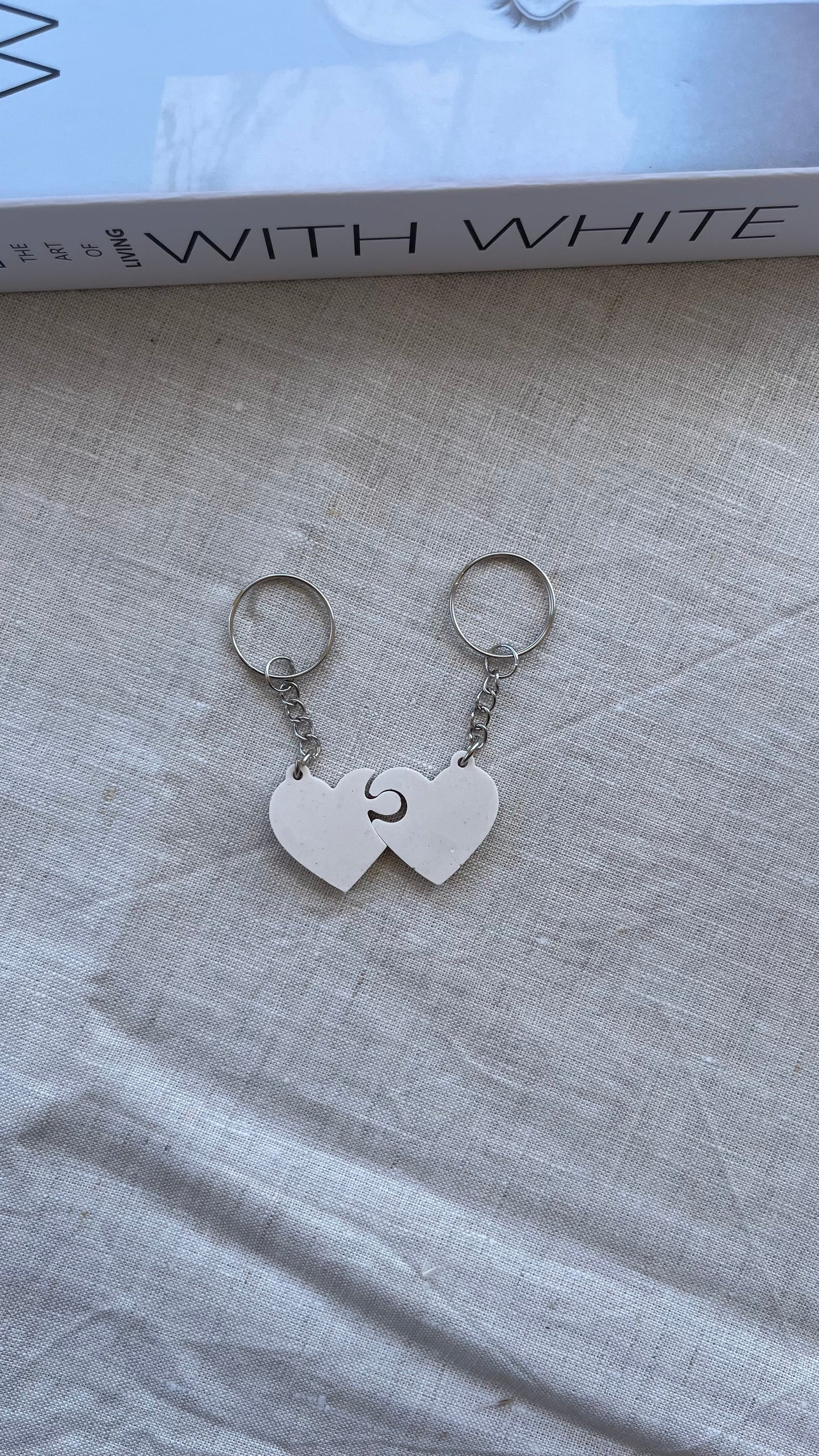 Porte-clés double cœur