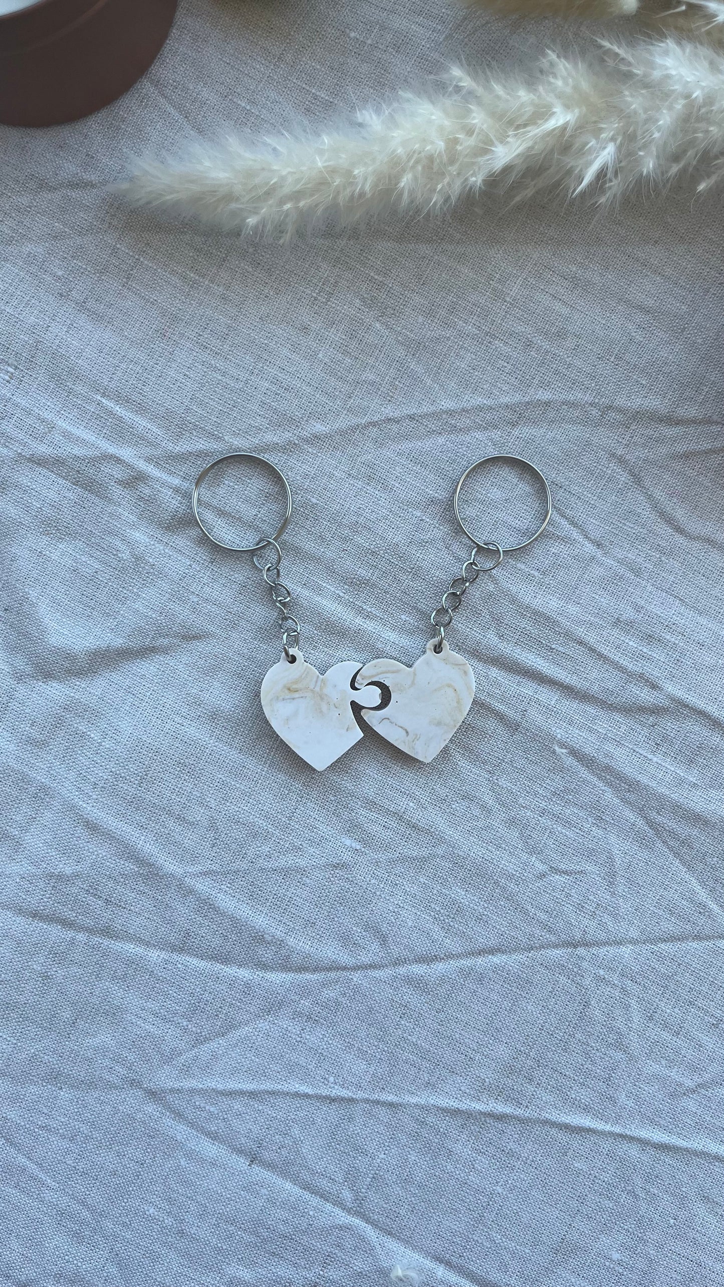 Porte-clés double cœur