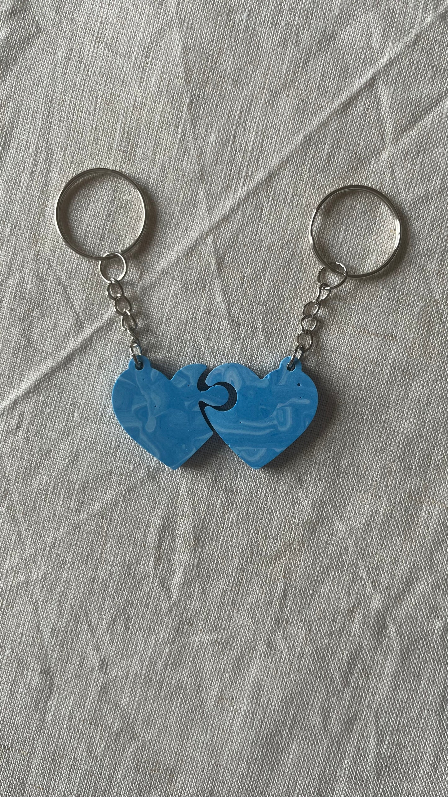 Porte-clés double cœur