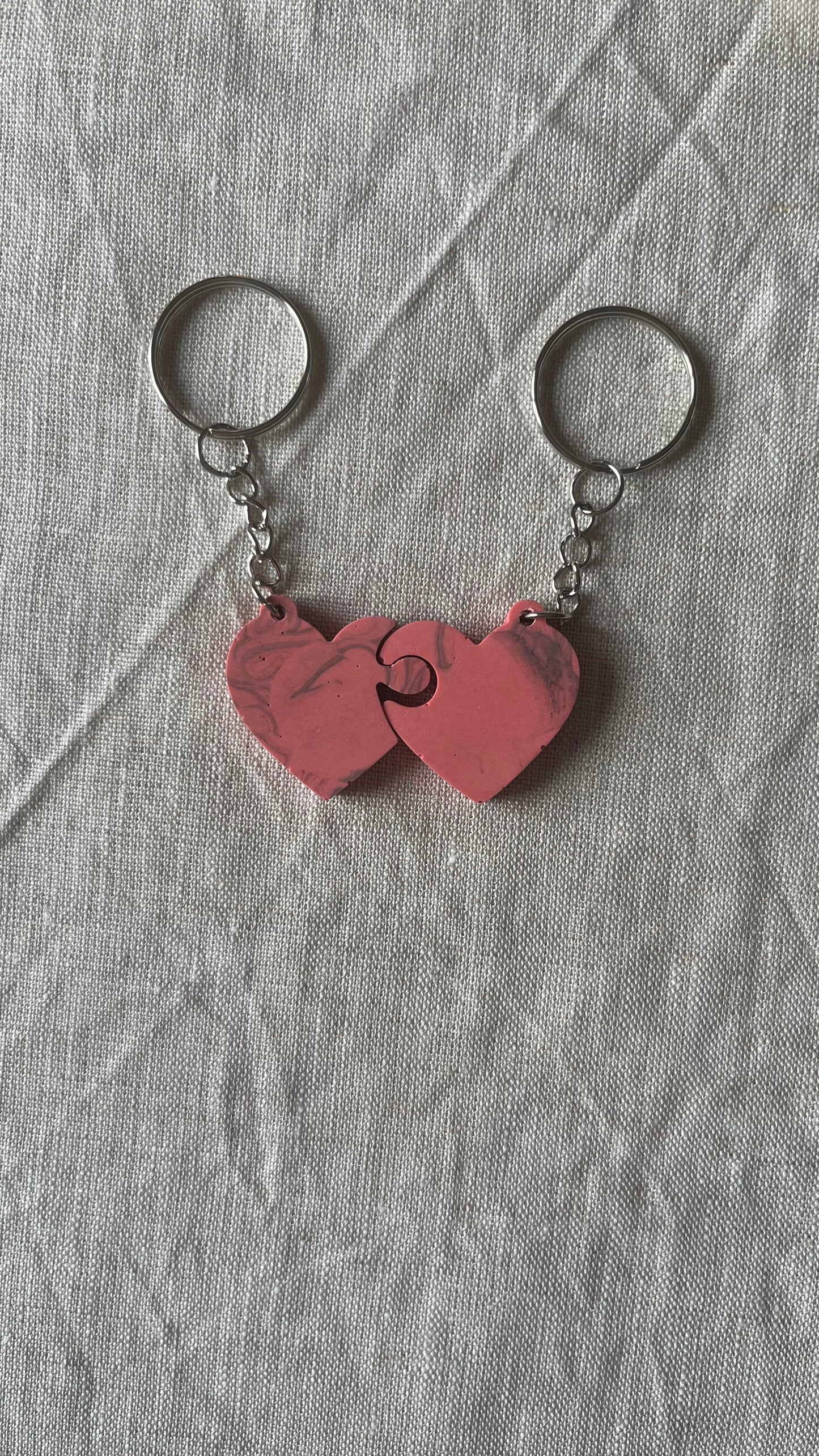 Porte-clés double cœur