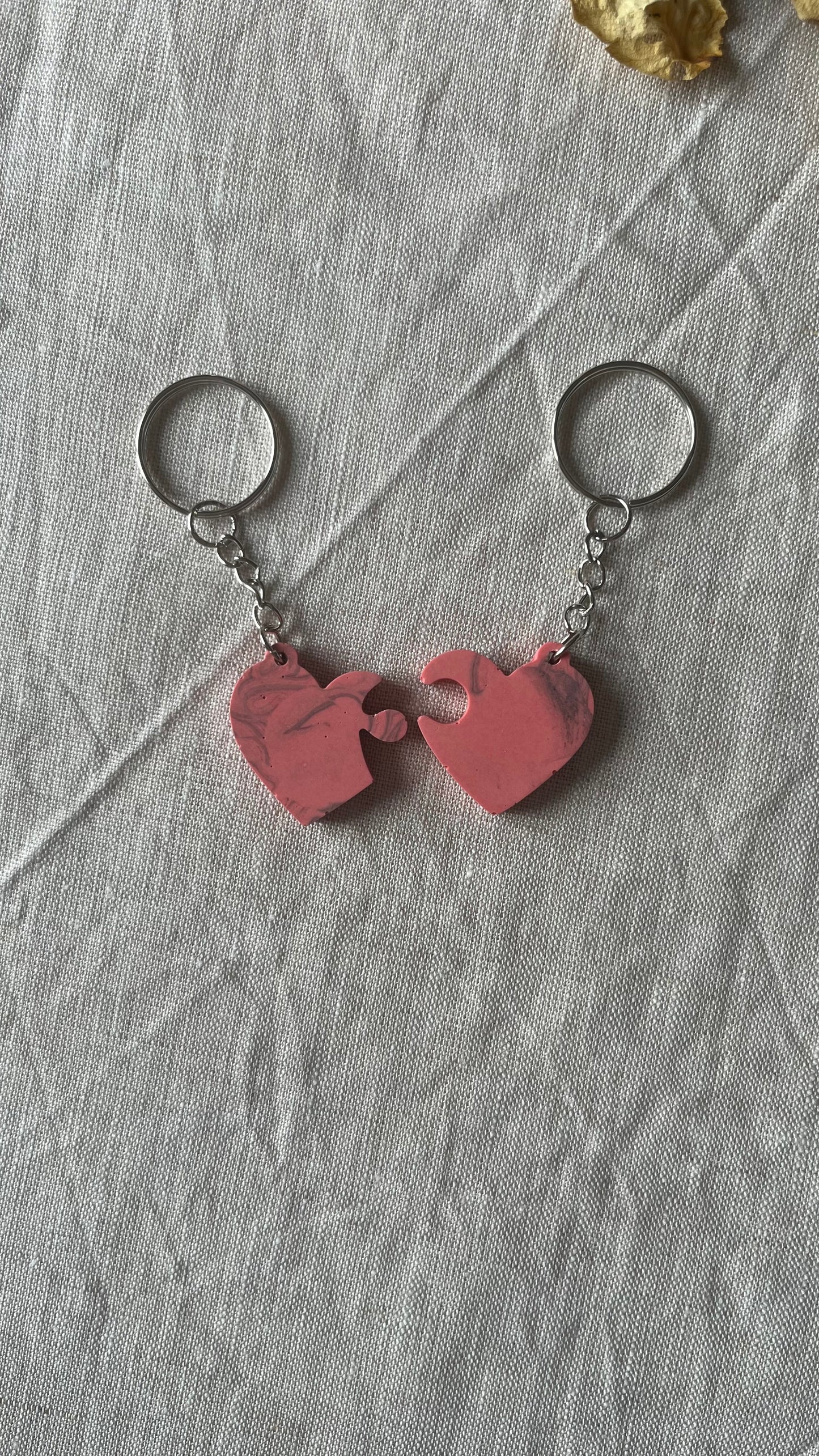 Porte-clés double cœur