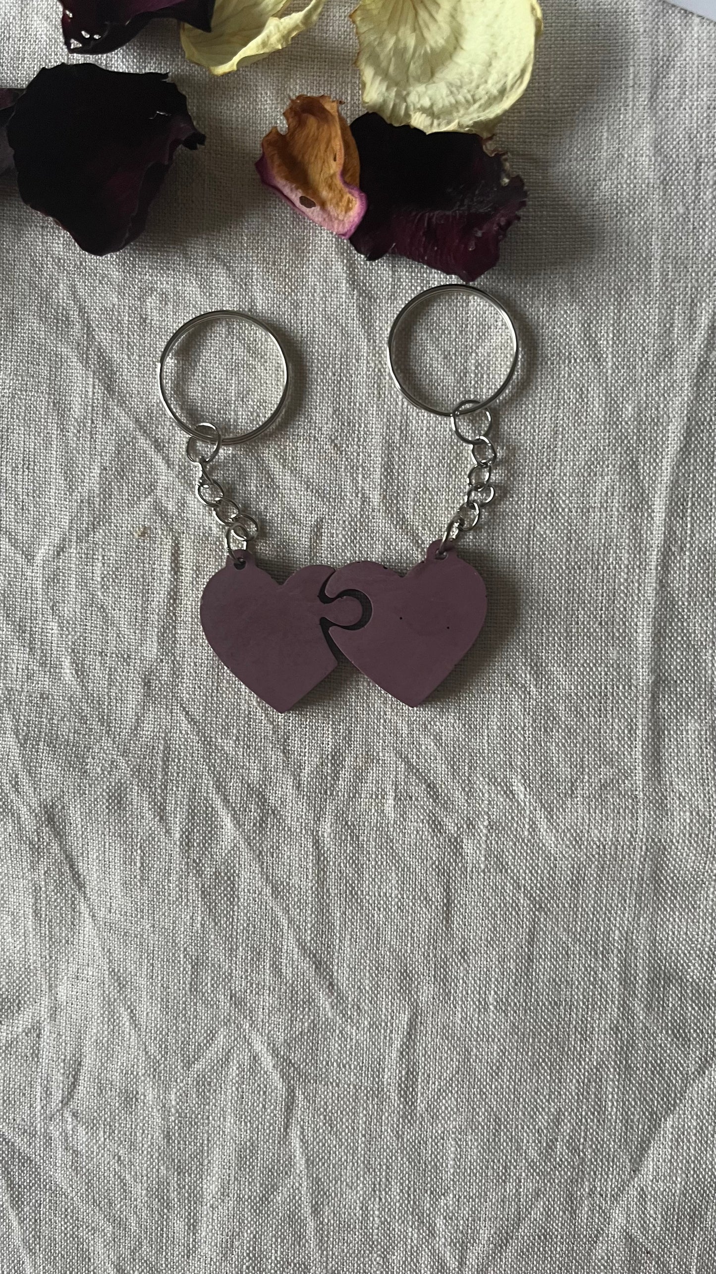 Porte-clés double cœur