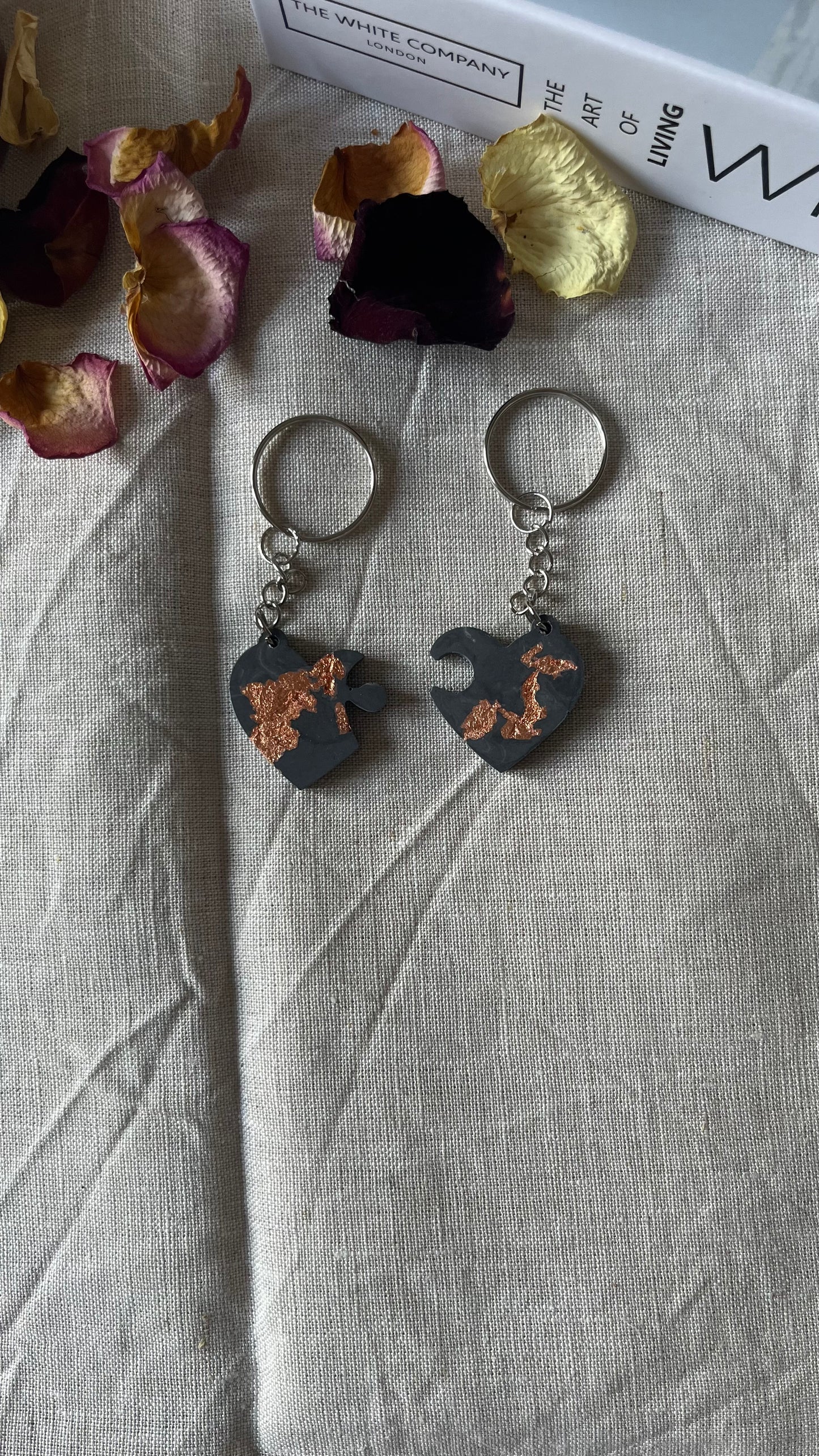 Porte-clés double cœur